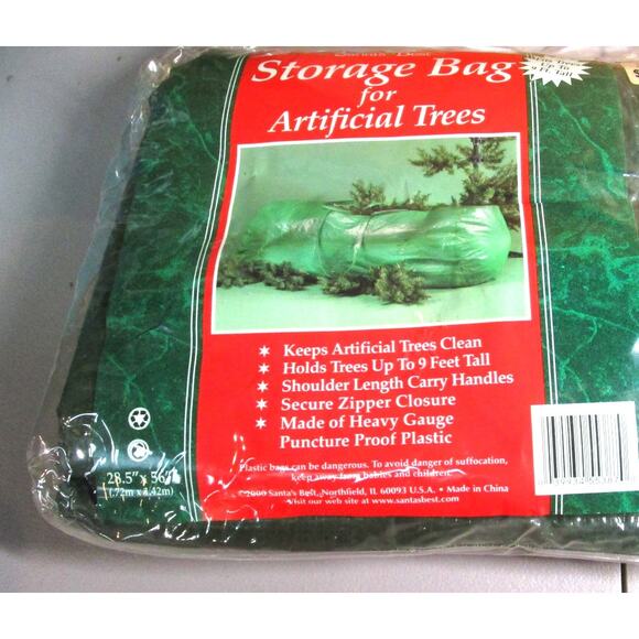 Santa’s Best Artificial Christmas Tree Storage Bag to 9 ft Heavy Gauge Plastic - Picture 2 of 2